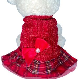 Christmas red dress for dog